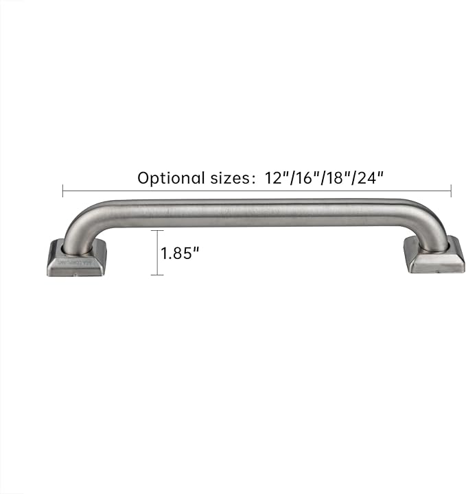 joyrain 500lb Capacity Stainless Steel Grab Bar - Heavy Duty Bathroom Safety Rail for Elderly, Anti-Slip Shower Handle, ADA Compliant (Brushed Stainless Steel, 16 inch)