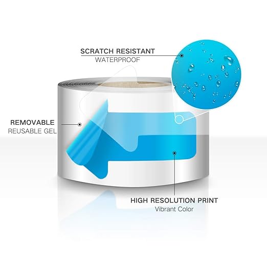 Arrow Floor Marking Sticker Sign - 200 PCS Blue Decal Tape 3"6"