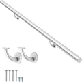 6FT Modern Aluminum Handrail Set, handrails for Indoor Stairs,Deck,Slope, Wall Mounted Staircase handrails, Zink Alloy Brackets Included,Rust Free. (Anodized Silver, 6 FT)