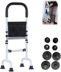Standing Aid for Elderly, Adjustable Height Carbon Steel Walking Aids for Seniors with Anti-Slip Suction Foot Pads, Thickened and Enhanced Load-Bearing Mobility Aids for Bed, Couch, Chair, Toilet