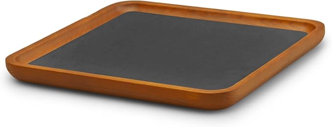 Oirlv Solid Wood Jewelry Tray Jewelry Display Holder Showcase Jewelry Display Organizer (Large, Grey)