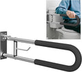 Foldable Toilet Safety Grab Bar, Aluminum Alloy Wall Mounted Handicap Support Rail for Elderly, Disabled, or Recovery Use, Bathroom Handicap Bars for Toilet or Shower