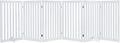 unipaws 120" Extra Wide Pet Gate, Free Standing Dog Gate for Doorways, Stairs, Foldable Gate & Room Divider, Wooden Puppy Playpen, Expandable Barrier for The House, Indoor Use (36" H, White)