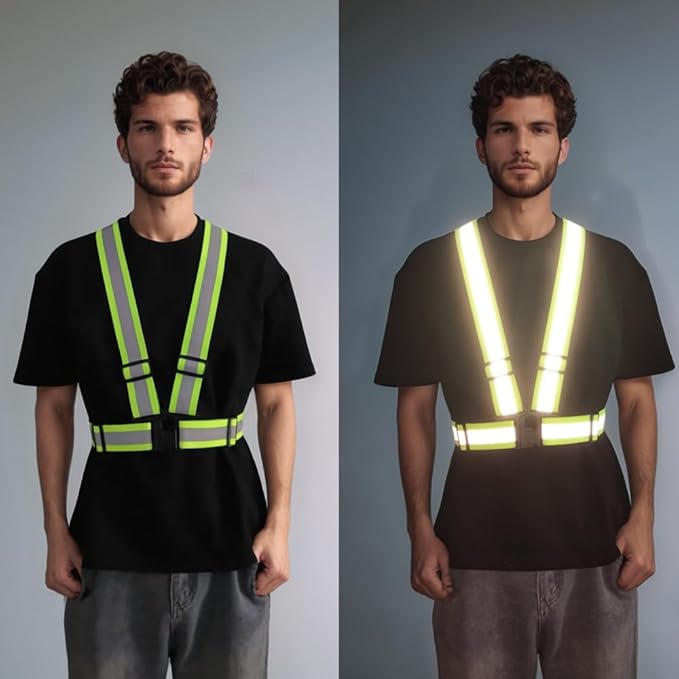 2.0 IN High Visibility Reflective Safety Strap for Construction, Running, Cycling