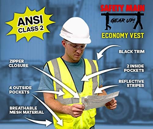 Economy High Vis All Mesh Vest, Yellow, 5 Pack