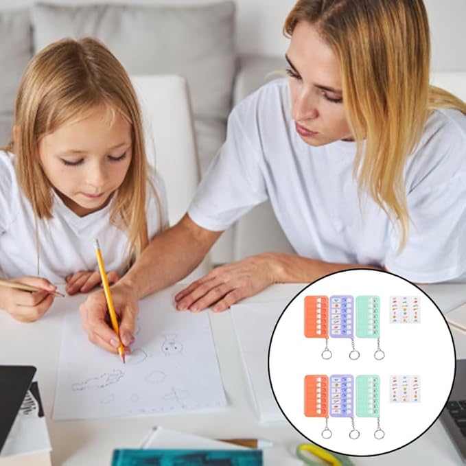3 Pcs Visual Schedule Keychain, Detachable Task Planning Reminder Board with Sliding Buttons & DIY Stickers, Portable Chore Chart Checklist for Kids Adults