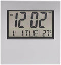 LCD Electronic Calendar Clock For Desk With Large Screen Display Of Time, Date, Temperature, Day, And Adjustable Alarm Settings