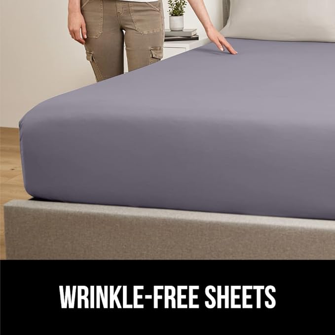 GORILLA GRIP Patent Pending Bed Sheet Holders, Adjustable Elastic Fasteners with Metal Clips, Keep in Place Fitted Bedding Straps, Firm Tight Suspenders for Mattress, US Designed, 8 Pack Black