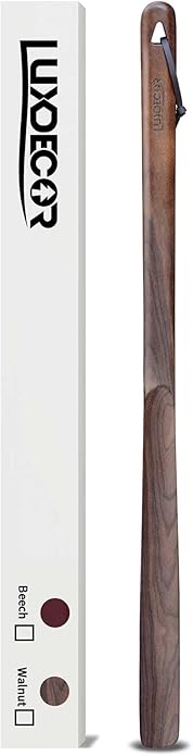 Luxdecor Long Handled Wooden Shoehorns-24in Wooden Long Handle Shoe Horn for Seinors Men Boot Jack Shoe Helper for Women