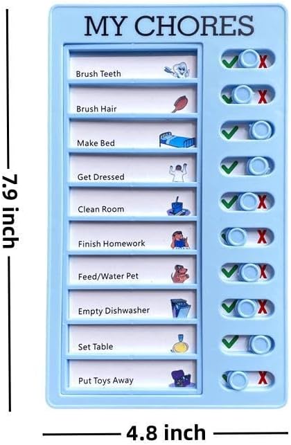 2 Pcs Chore Chart for Adults to do List My Chores Checklist Task Board Sliding Routine Chart for Kids, Memo Boards Slider Schedule DIY Detachable Daily Checklist Planning Table (2Pcs Blue My Chores)