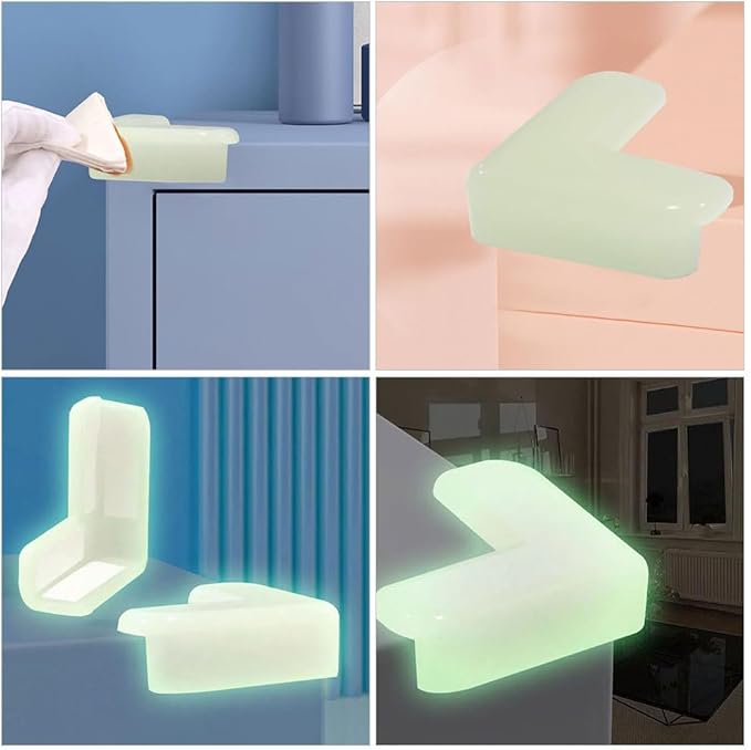 Luminous Corner Protectors for Baby Safety Transparent Table and Furniture Edge Guards Night Glow Anti-Collision Baby Corner Guards for Kids Tables and Chairs Easy Install