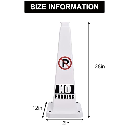 OrangeStar 3-Pack 28" No Parking Cones, Large 4-Sided Traffic Cones with Heavy Rubber Base for Parking Lot Control, Safety, Driveway | Indoor Outdoor Use