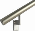 Promenaid 16ft Flush Handrail Kit - Champagne - Complete Indoor/Outdoor Handrail for Stairs - 1.6" Round Anodized Aluminum Railing with 5 Nickel Plated Pivoting Wall Brackets & Flush Endcaps