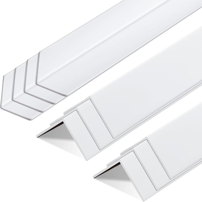 Sasylvia 10 Pcs 2-3/8 x 36 Inches Wall Corner Protector Guards, Avoid Scratching Scuffs, Vinyl Corner Trim Molding, Ease Install and Cleaning for Door Countertop Furniture Cabinet Protection (White)