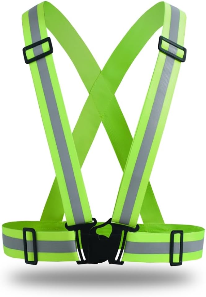 Adjustable Reflective Safety Vest-360° Silver Straps for Cycling,Construction