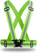 Adjustable Reflective Safety Vest-360° Silver Straps for Cycling,Construction