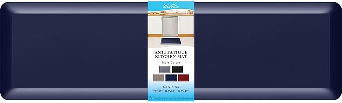 4/5 Inch Thick Kitchen Mat Anti Fatigue Mat Kitchen Rugs Kitchen Decor Non-Slip, Stain & Water Resistant, Kitchen Mats Desk Mat for Kitchen, Office, Workshop, Blue, 17'' x 60''