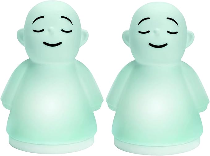 Set of 2 Stress Relief Night Light for Mindfulness - Guided Visual Meditation Tool for Women Men- Relaxing Self Care for Adults Kids
