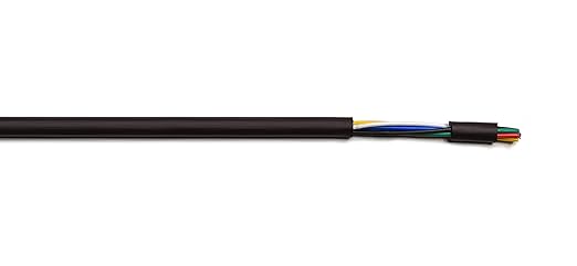 20AWG 6 Conductor Wire Cable (UL2464) - High Flexible Tinned Copper Unshielded Alarm Security Burglar LED Power - for Low Voltage Installations (Matte Black 25FT)
