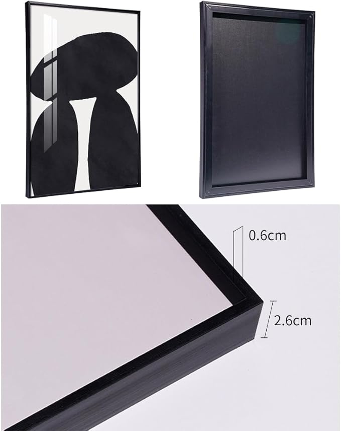 Abstract Wall Art Prints, Framed Wall Art for Living Room, Bedroom, Dining Room, Nursery, Office, Kitchen, Bathroom (Black, 24"X 32" X 3 panel)