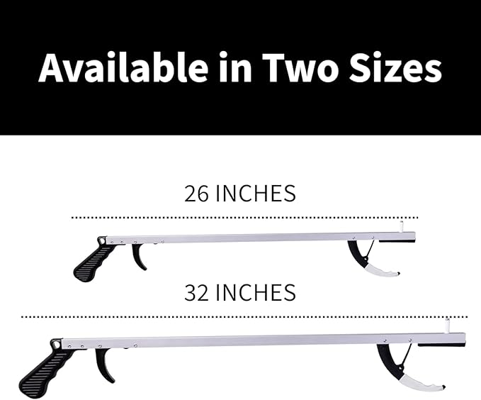 Extra Long Easy Grip Reacher Grabber Tool for Reaching 32 inch Light Weight Picker Upper Stick with Pull Trigger Handgrip, Hook and Magnetic Tip for Post Surgery, Seniors, Cleaning Trash (6)
