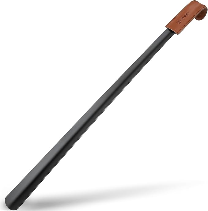 ZOMAKE Extra Long Shoe Horn for Seniors Men,Metal Shoehorn Long handle for Boots, 28.3'' Shoe Spoon Helper