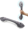 Suction Grab Bar for Shower Bathtub: Upgraded Heavy Duty Non-Slip Grip Handle with Strong Suction Cup for Bathroom Wall, Max Load 269LBS Safety Bar for Elderly Senior (Grey, 17 inches)