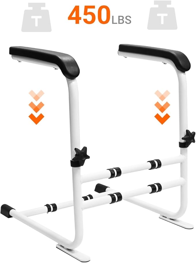 Stand Assist Aid for Elderly/Seniors/Disabled, Couch/Chair Lift Assistance Stand Up Devices with 6-Level Adjustable Height, Help Standing Aids & Supports, 450lbs Loading, White