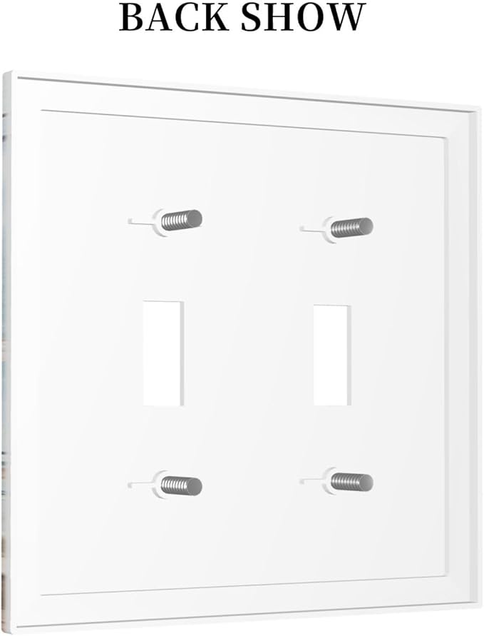 Decorative Switch Plates Sea Turtle Coral Reef Nauticaltheme 2 Gang Double Toggle Outlet Light Switch Cover Wall Plate Electrical Faceplate for Kids room Bathroom Decor