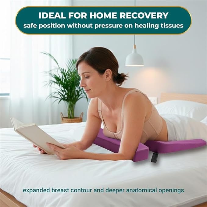 EASY SPA Medical Breast Pillow for Larger Bust Sizes(AA-C+) - Wedge Cushion for Post-Surgery, Mastectomy Aid Prone Therapy Cushion for Breast Surgery Recovery