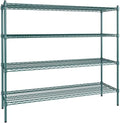 18" x 60" NSF Green Epoxy 4-Shelf Kit with 54" Posts, Heavy Duty Storage Shelving, Wire Shelving Kit, NSF Commercial Storage Rack Unit