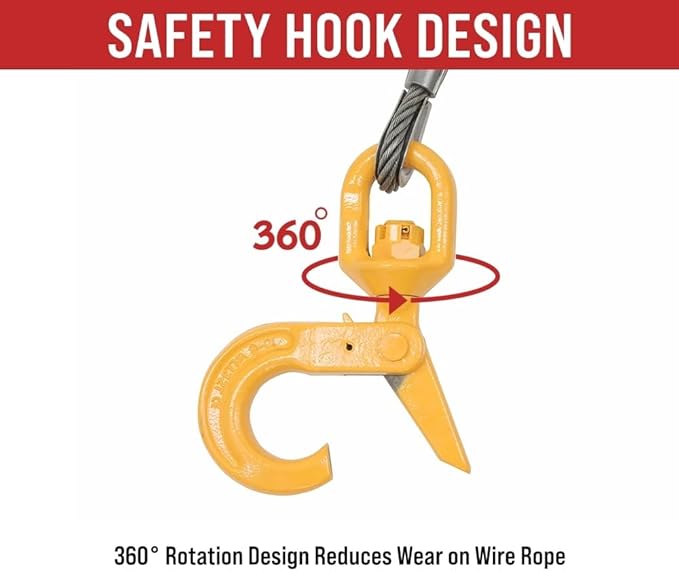 Mytee Products 1 Pack 3/8" x 150' Swaged Winch Cable Wire w/Self Locking Swivel Hook - 20,400 lbs Ultimate BS & 1 Pack Side Puller Recovery Tool for Vehicle Towing & Angled Winching - 9,000 lbs WLL
