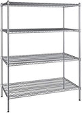 24" x 48" NSF Chrome 4-Shelf Kit with 64" Posts, Heavy Duty Storage Shelving, Wire Shelving Kit, NSF Commercial Storage Rack Unit