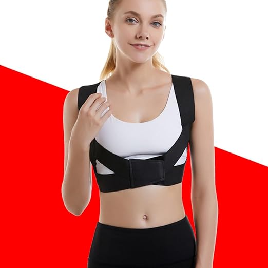 Ciieeo Adjustable Back Posture Corrector Belt for Hunchback Correction, Black Medium Size Back Support Brace for and Students, Lumbar and Shoulder Alignment Aid