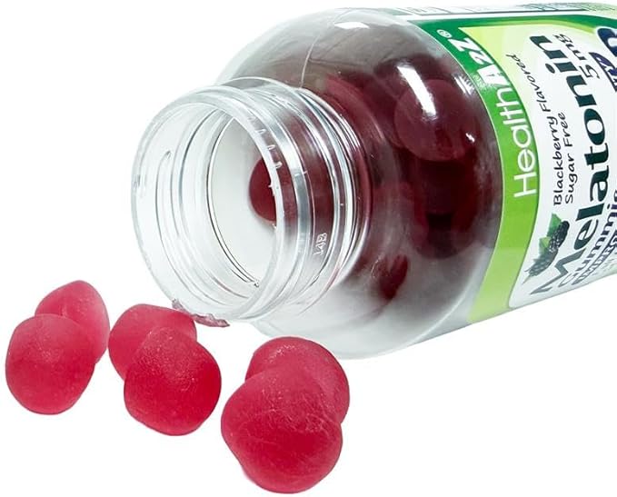 HealthA2Z® Sugar-Free Melatonin Gummies| 60 Counts | 5mg | Natural Sleep Aid for Deep & Restful Sleep | BlackBerry Flavor | Sleep Aid Gummies