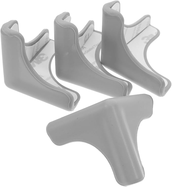 ARTIBETTER 4Pcs Grey Silicone Corner Protectors for Range Hood and Furniture, Anti-Collision Table Corner Guards for Home Safety and Edge Protection
