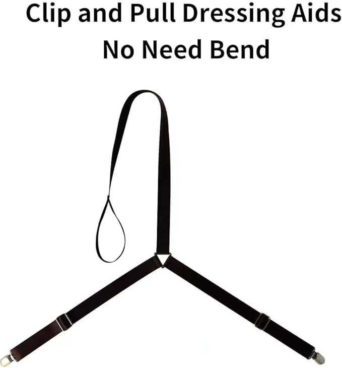 Pants Wearing Assist Clip and Pull Dressing Aids Tool Device No Need Bend for Elderly Disabled Pregnant Injuries Pants Helper（Brown)