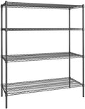 21" x 54" NSF Black Epoxy 4-Shelf Kit with 64" Posts, Heavy Duty Storage Shelving, Wire Shelving Kit, NSF Commercial Storage Rack Unit