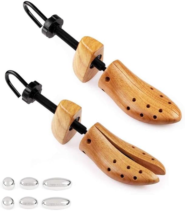 FootFitter Professional Shoe Stretcher for Men & Women, Adjustable Width & Length Expander, Wooden Stretching Tool (2 PACK)