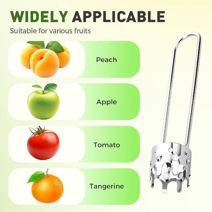 2 Pcs Fruit and Vegetable Corer Tool, Red Bell Pepper Seed Corer, Stainless Steel apple core remover, Practical Kitchen Gadget for Removing Fruit Vegetable Cores, Easy to Clean (A+B)