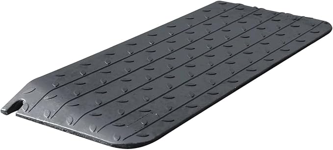 Rubber Wheelchair Threshold Ramp, 1"/1.5"/2"/2.5"/3"/3.5"/4" Rise Options, Wheelchair Ramp 7000Lbs Load Capacity, Non-Slip Textured Surface for Wheelchairs, Scooters (2.0" Rise)