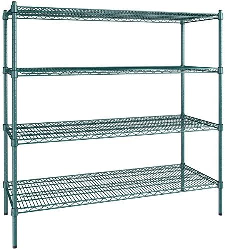 21" x 54" NSF Green Epoxy 4-Shelf Kit with 54" Posts, Heavy Duty Storage Shelving, Wire Shelving Kit, NSF Commercial Storage Rack Unit