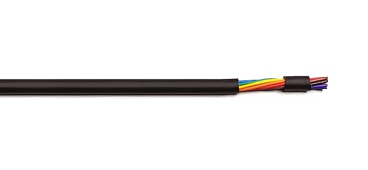 20AWG 10 Conductor Wire Cable (UL2464) - High Flexible Tinned Copper Unshielded Alarm Security Burglar LED Power - for Low Voltage Installations (Matte Black 25FT)