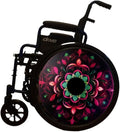 Wheelchair Christmas Wheel Covers, Designer Cover Costume for Wheelchair Wheels, Enhances Aesthetics, Easy Install/Remove, Lightweight, Perfect GiftFinish (Wicked Pink & Green)