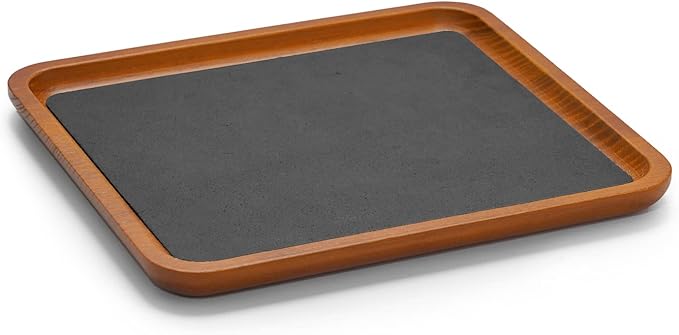 Oirlv Solid Wood Jewelry Tray Jewelry Display Holder Showcase Watch Display Organizer (Medium, Grey)