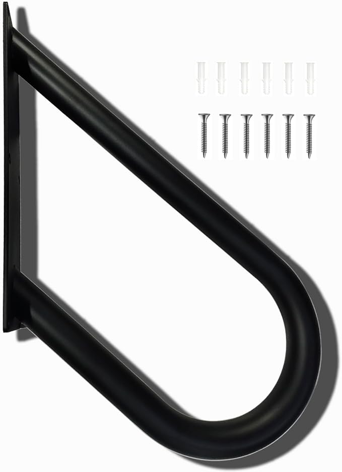 YIDELAI-U Type Stair handrail, Outdoor Step handrail, Wall Mounted Installation, Suitable for 1-2 Steps, Bathroom, Providing Convenience for Family Safety (Length 18 inches, Pipe 1.31 inches)
