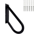 Handrails for Outdoor Steps Wall Mount, Railings for 1-2 Steps, U-Shaped Handrail with Matte Black Finished, Stair Handrails for Garage, Porch, Yard and Garden (18" Length, 1.25" Pipe)