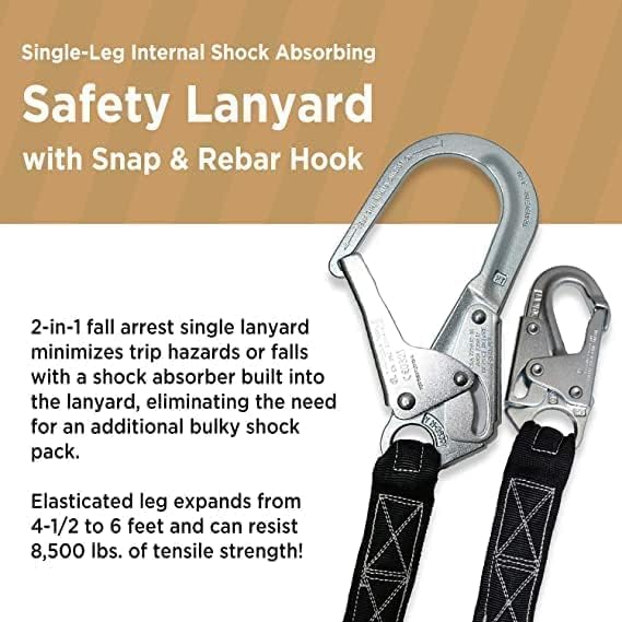 AFP Demon Comfortable Fall Protection Harness Kit – OSHA/ANSI PPE Full Body Safety Harness for Construction Work