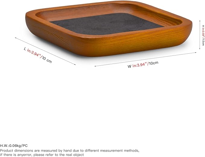 Oirlv Solid Wood Jewelry Display Tray Small Jewelry Tray Rings Earrings Bracelets Necklace Holder Organizer (Small, Grey)