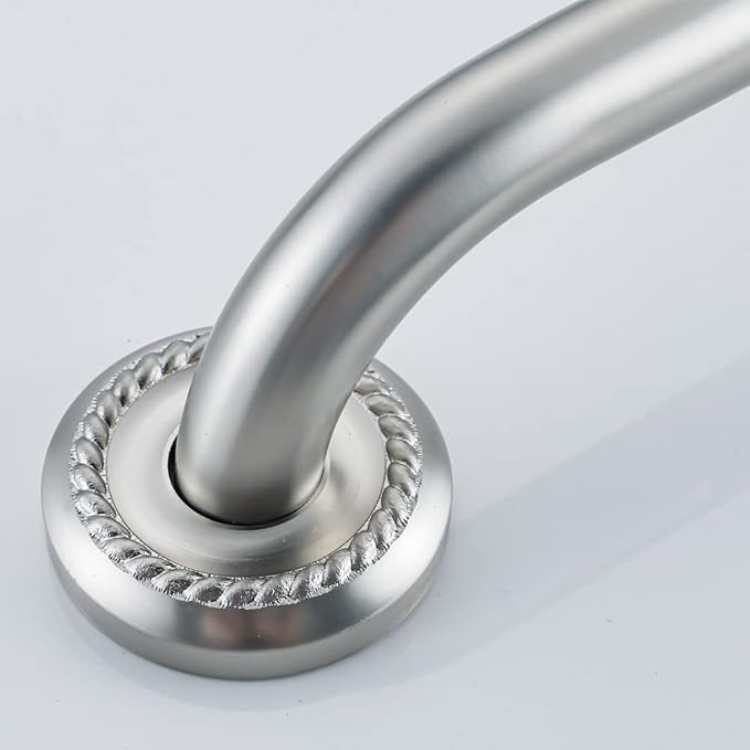 Anti Slip Shower Grab Bar, 18-Inch Toilet Textured Sturdy Hand Rail, Stylish Bathroom Armrest, Brushed Nickel Finish, Multi Function Assist Handle